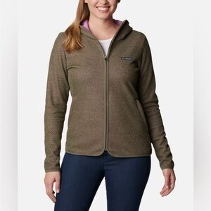 Colombia Almond Creek Full Zip Jacket Stone Heather Green Womens Med like new
